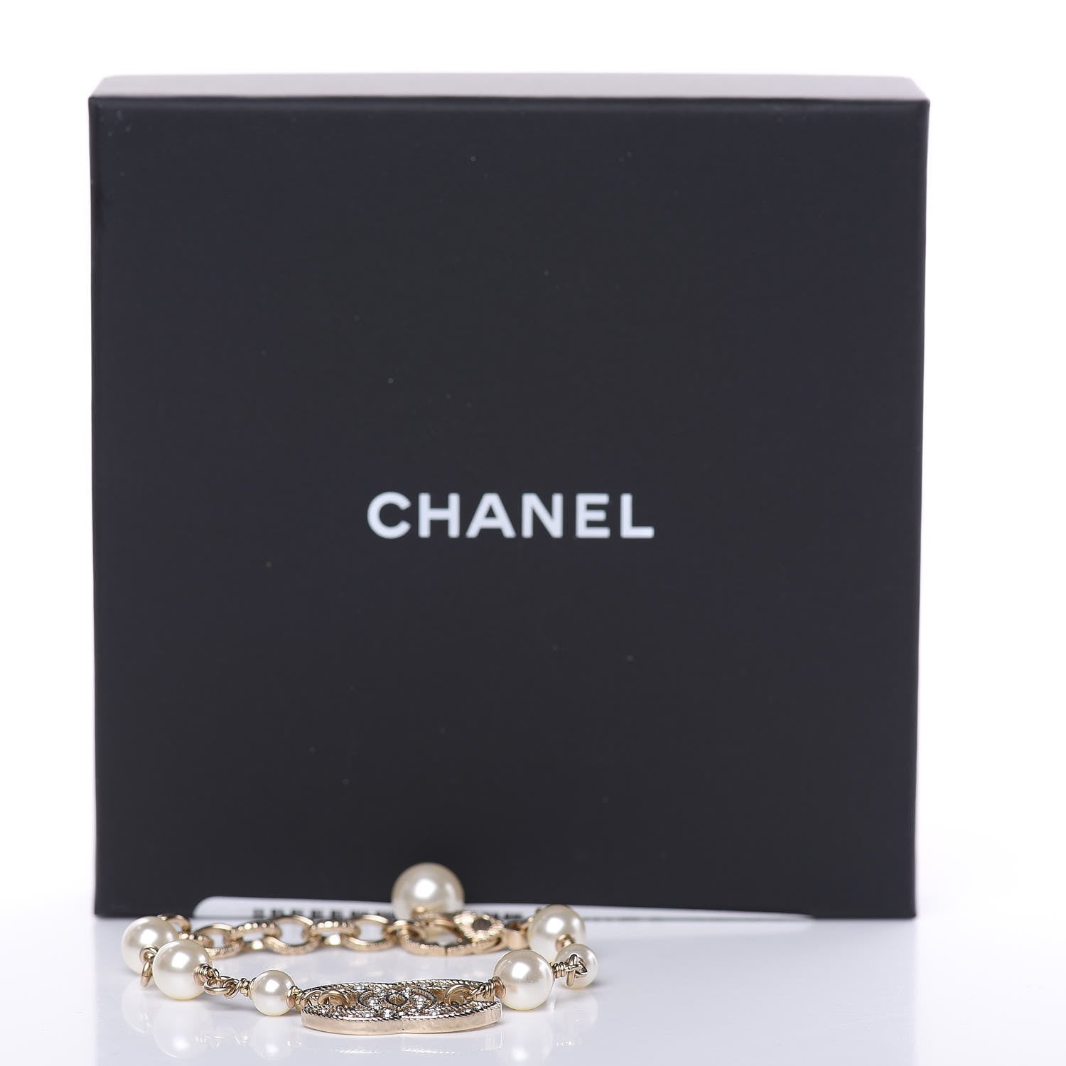 Chanel Pearl Crystal CC Bracelet Gold 4 of 4