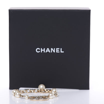 Chanel Pearl Crystal CC Bracelet Gold 4 of 4