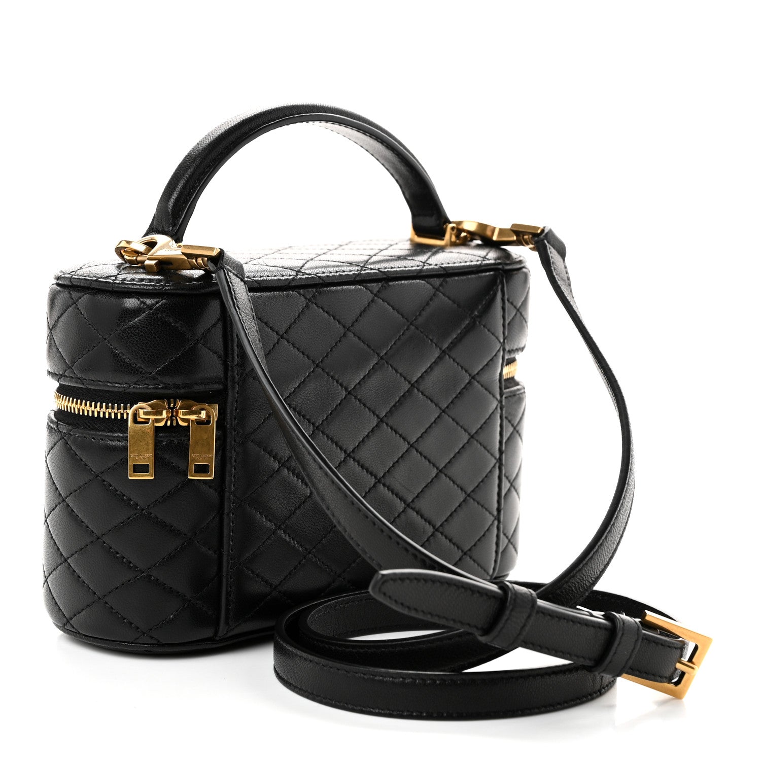 Saint Laurent Lambskin Quilted Mini Gaby Vanity Case Black 3 of 9