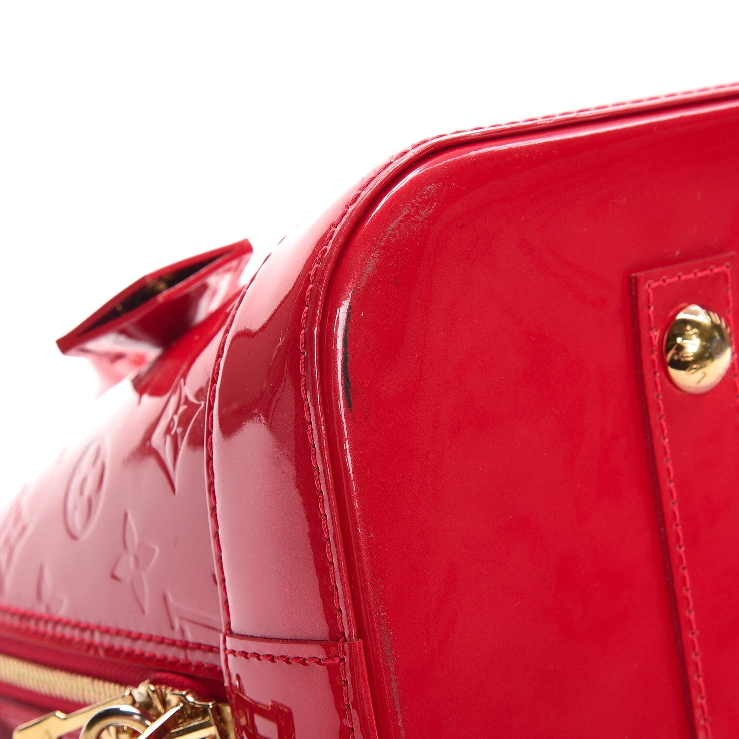 Louis Vuitton Vernis Alma GM Rouge Grenadine 9 of 14