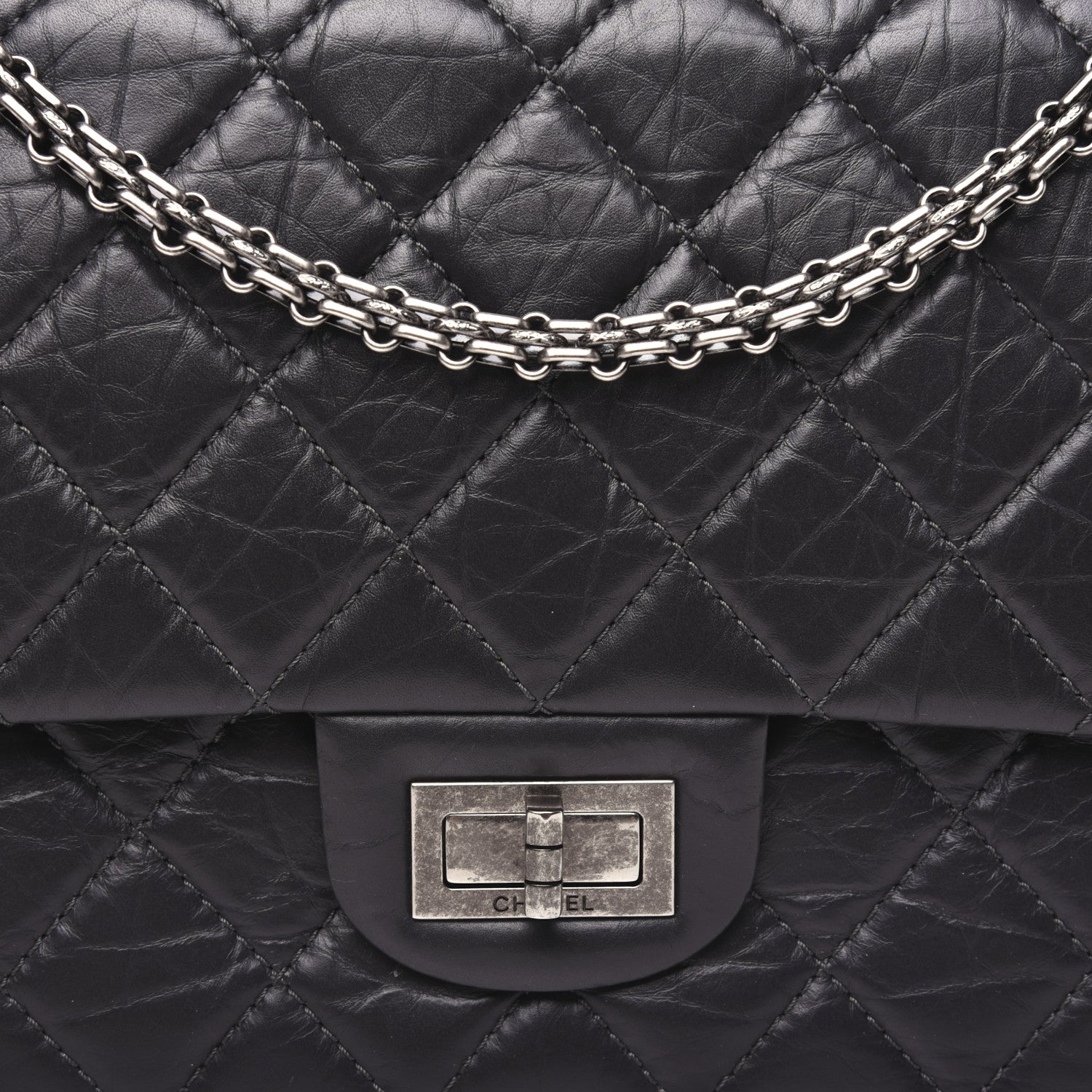 Chanel Aged Calfskin Quilted 2.55 Reissue 227 Flap Dark Grey 10 of 14