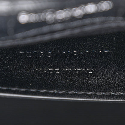 Saint Laurent Calfskin Crocodile Embossed Medium Classic Monogram Kate Tassel Satchel Black 7 of 10