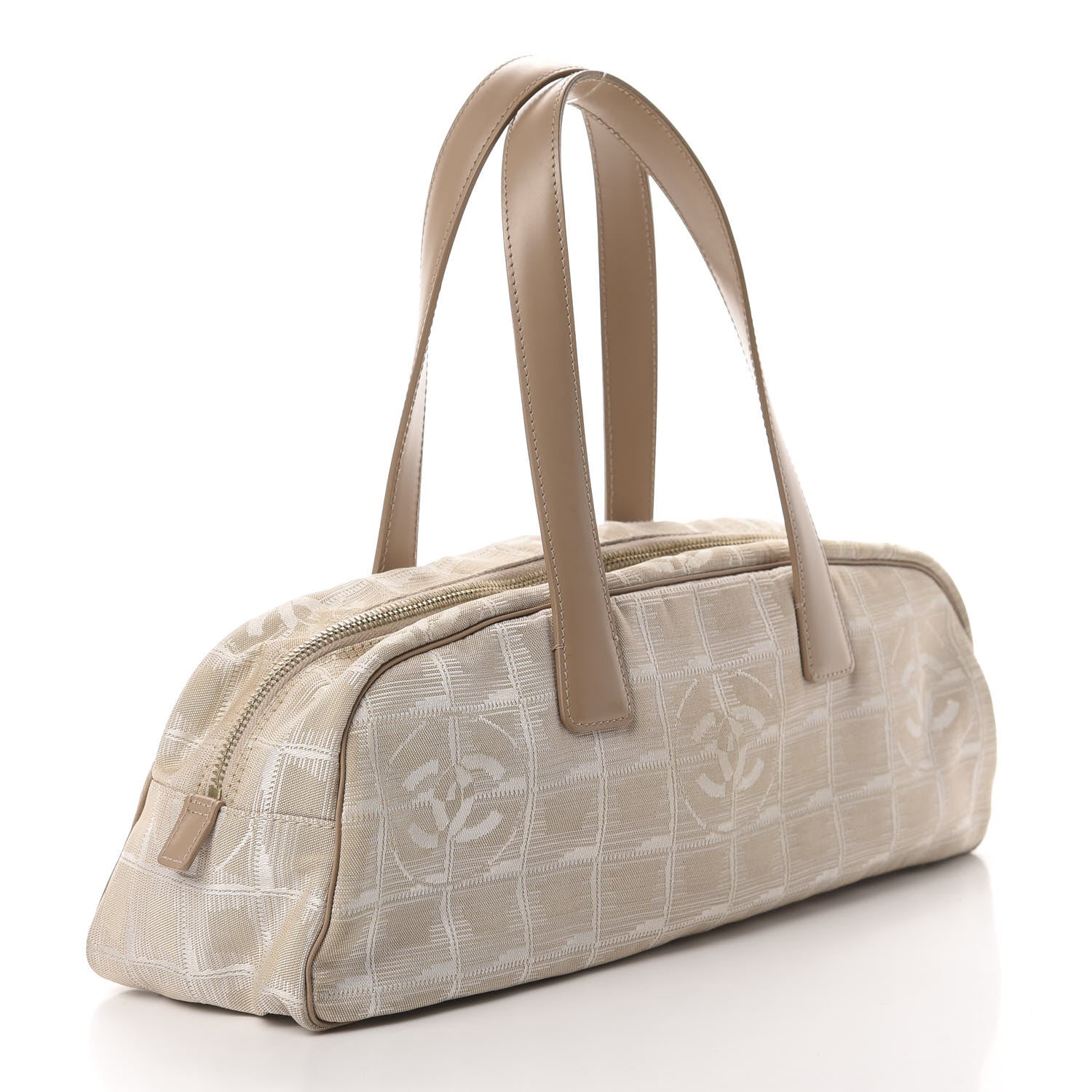 Chanel Nylon Travel Bowler Beige 3 of 14