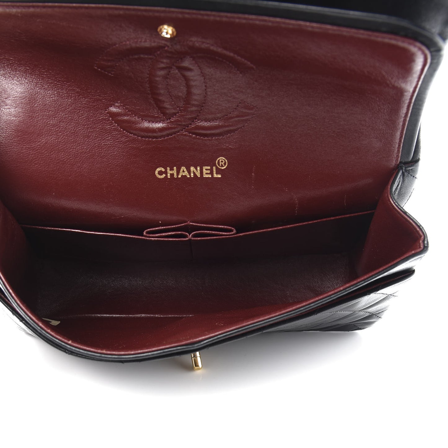 Lambskin Quilted Medium Double Flap Black