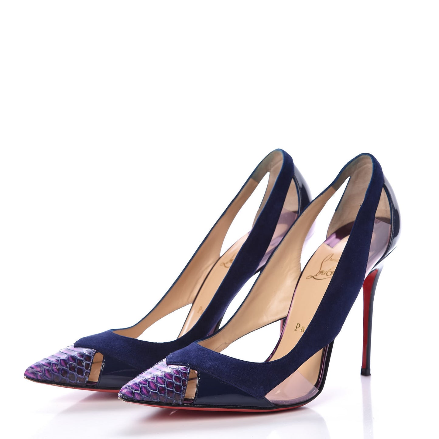 PVC Suede Patent Watersnake Galata 100 Pumps 39.5 Eclipse