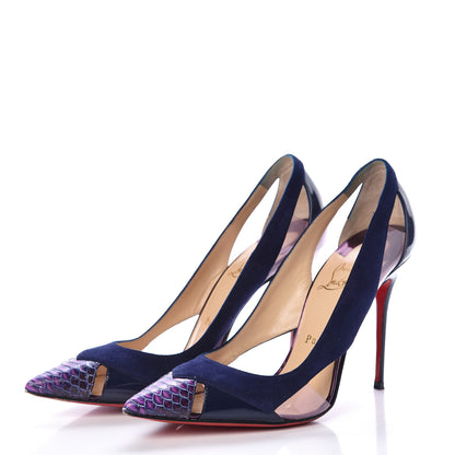 Christian Louboutin PVC Suede Patent Watersnake Galata 100 Pumps 39.5 Eclipse 3 of 12