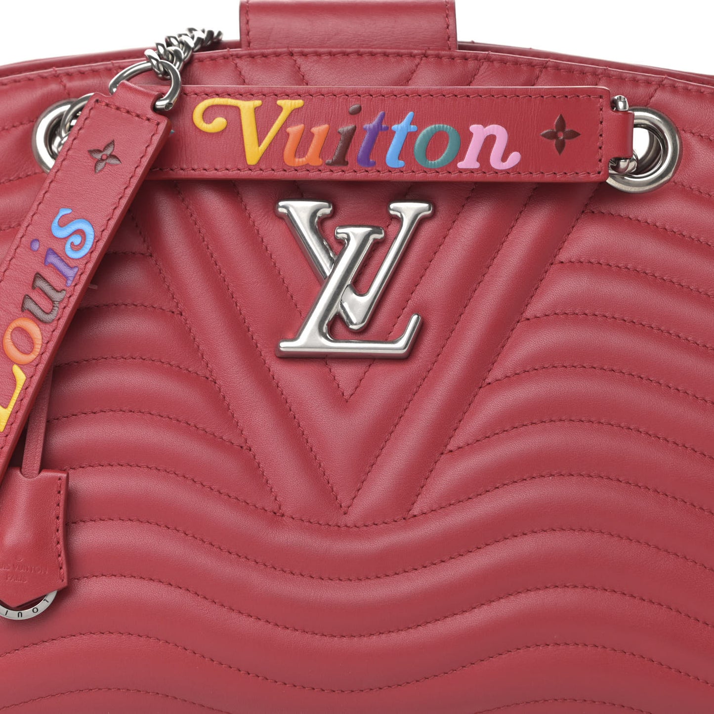 Calfskin New Wave Chain Tote Ecarlate