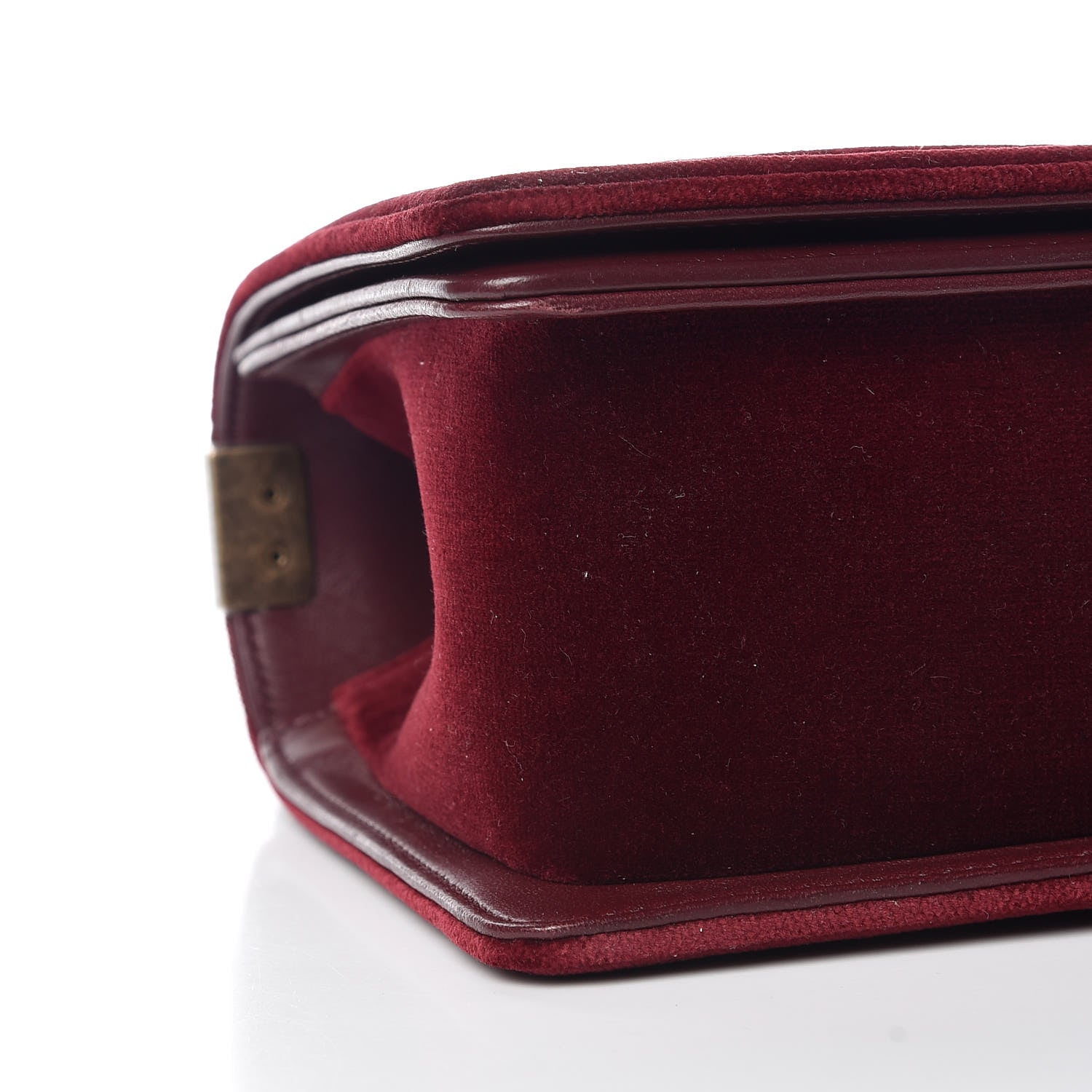 Chanel Velvet Chevron Quilted Medium Boy Flap Burgundy 8 of 12