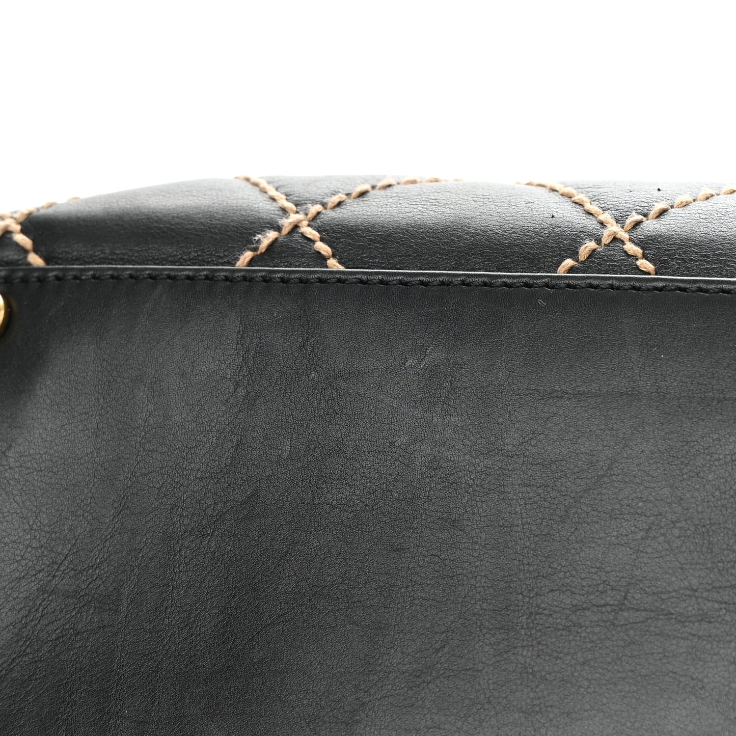 Calfskin Wild Stitch Large Tote Black