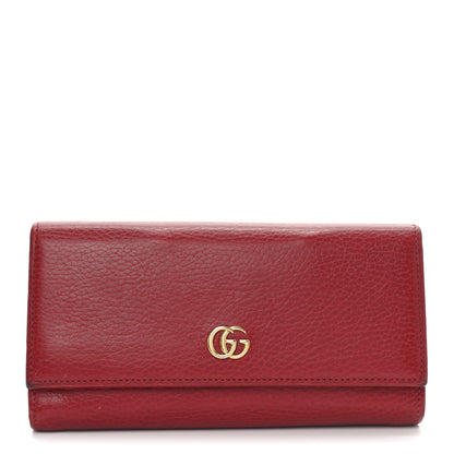 Gucci Dollar Calfskin Petite GG Marmont Wallet Hibiscus Red 1 of 6