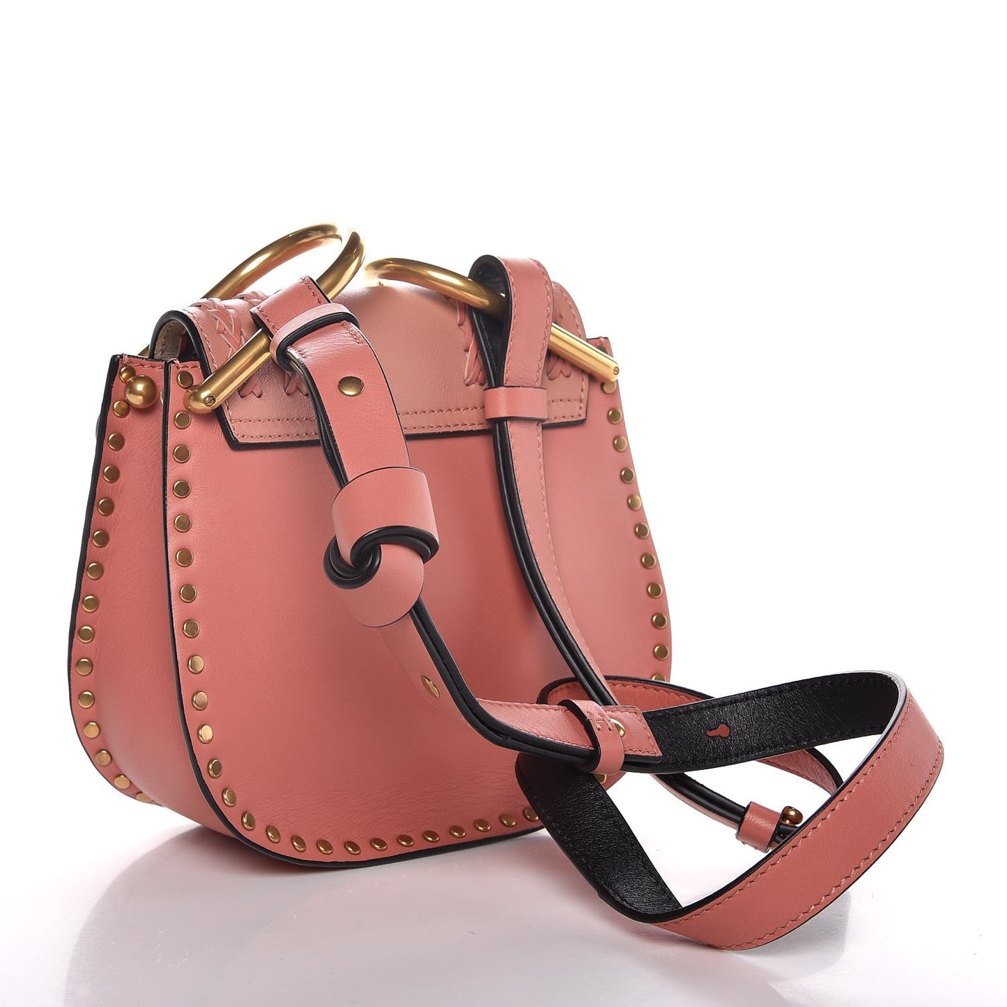 Calfskin Braided Mini Hudson Shoulder Bag Misty Rose