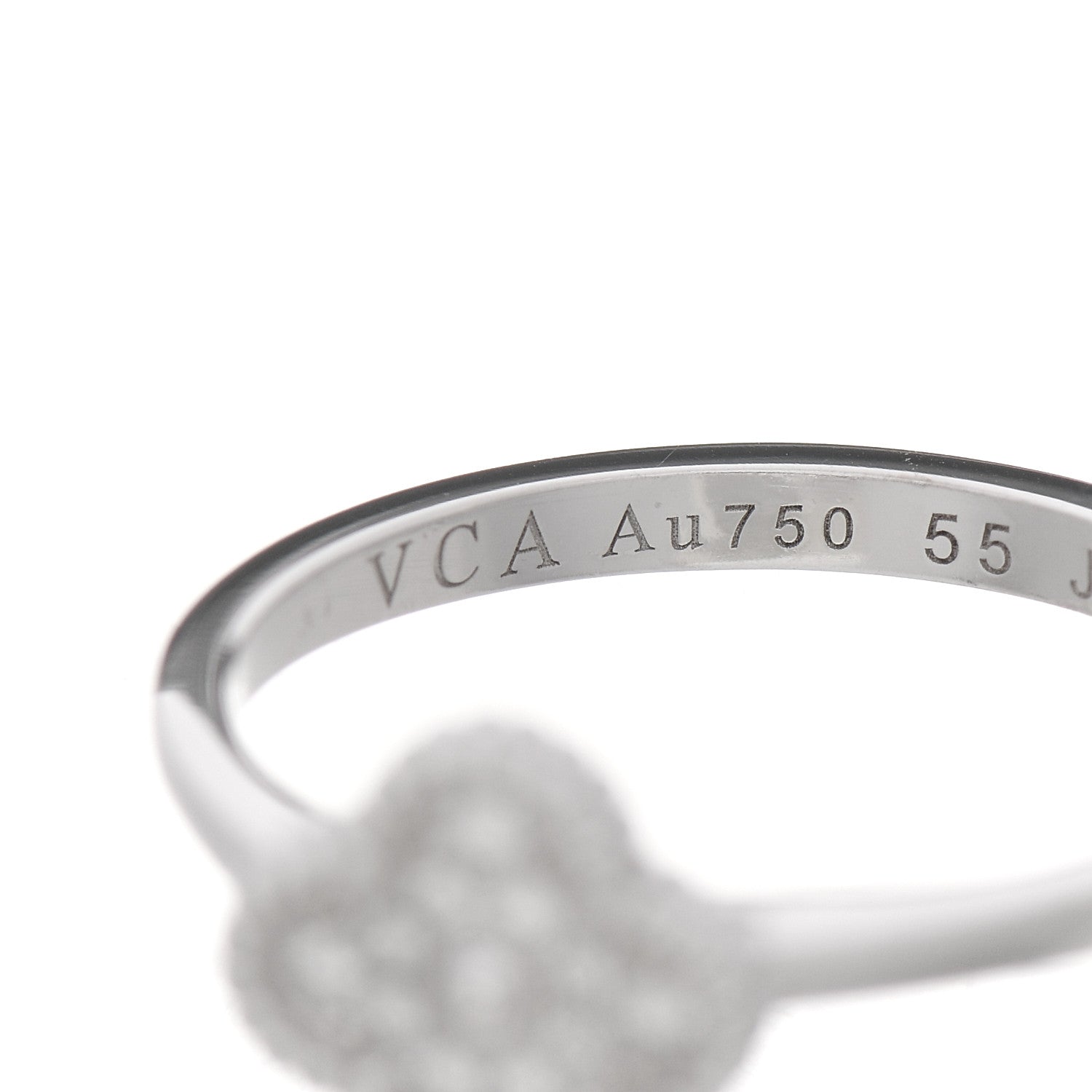 Van Cleef & Arpels 18K White Gold Diamond Sweet Alhambra Ring 55 7.25 5 of 7