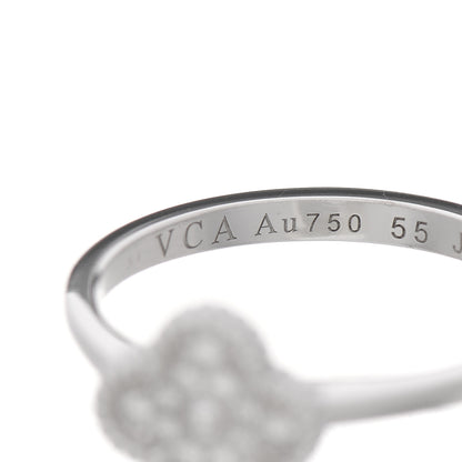 Van Cleef & Arpels 18K White Gold Diamond Sweet Alhambra Ring 55 7.25 5 of 7