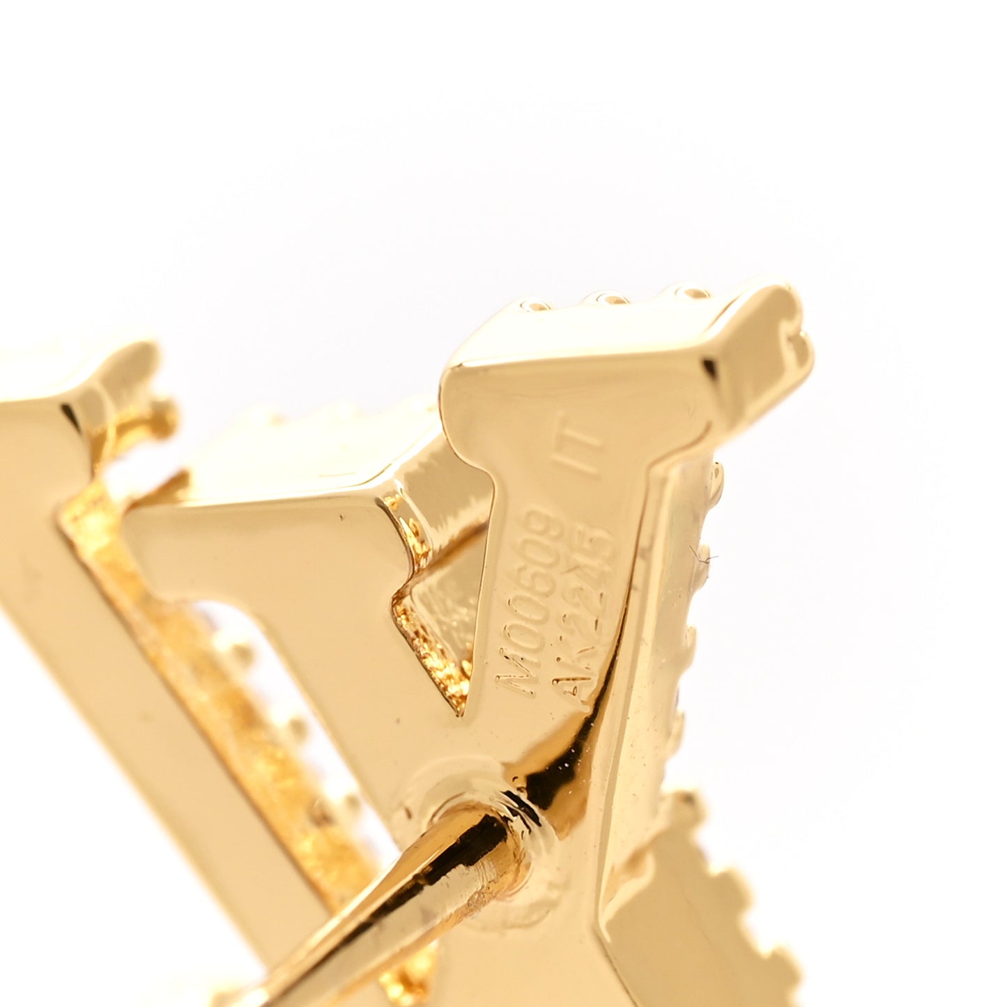 Metal Crystal LV Iconic Earrings Gold