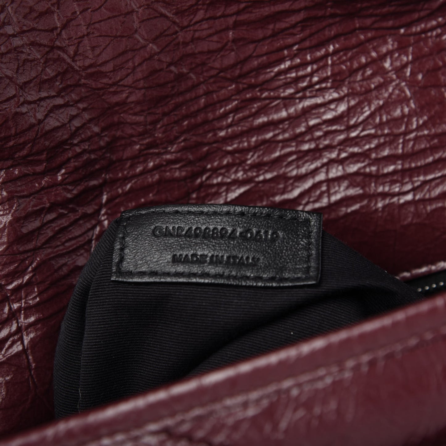 Crinkled Calfskin Matelasse Monogram Medium Niki Chain Satchel Burgundy