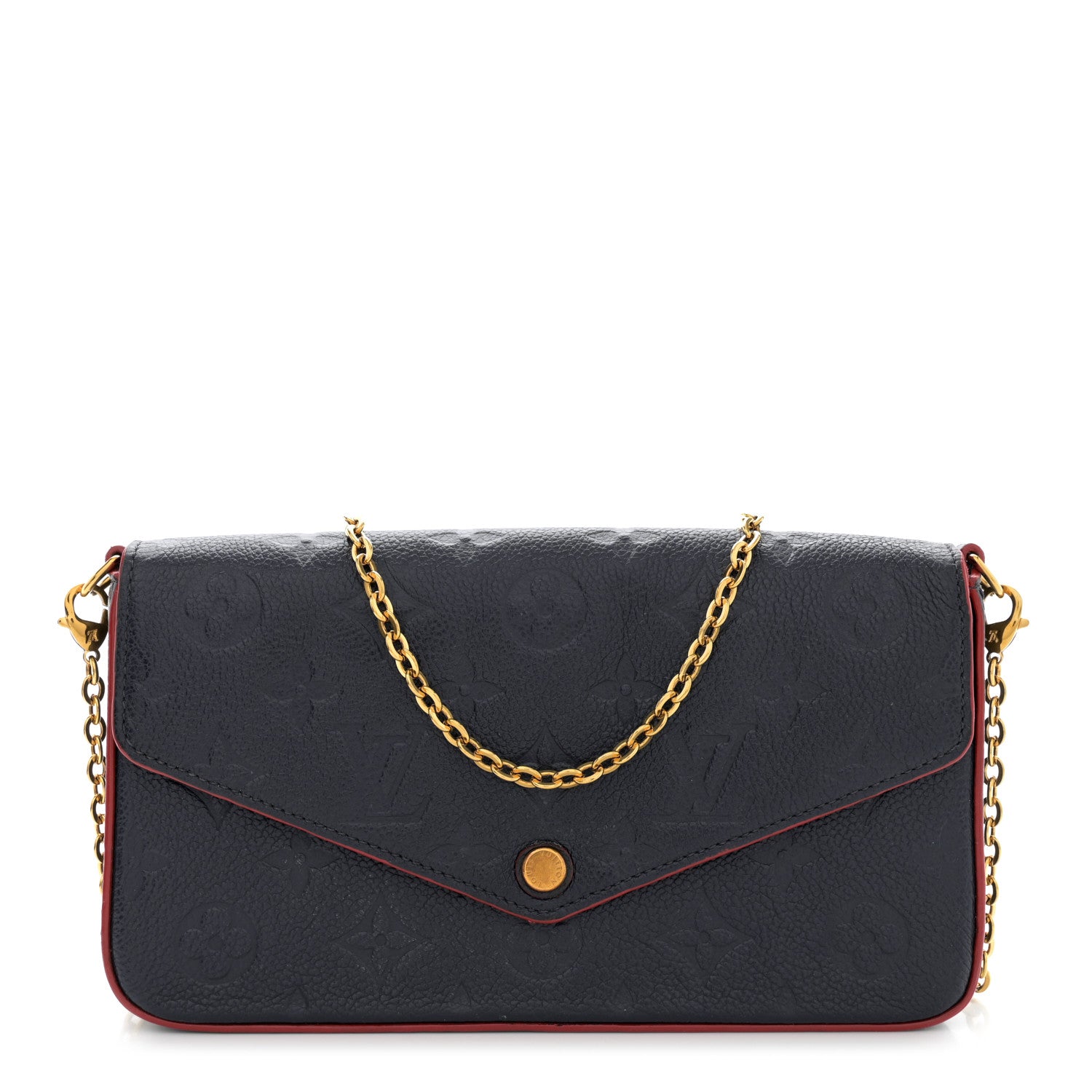 Louis Vuitton Empreinte Pochette Felicie Chain Wallet Marine Rouge 1 of 13