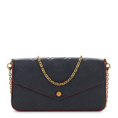 Louis Vuitton Empreinte Pochette Felicie Chain Wallet Marine Rouge 1 of 13