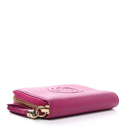 Gucci Pebbled Calfskin Soho Compact Disco Zip Around Wallet Bright Bougainvillea 4 of 9