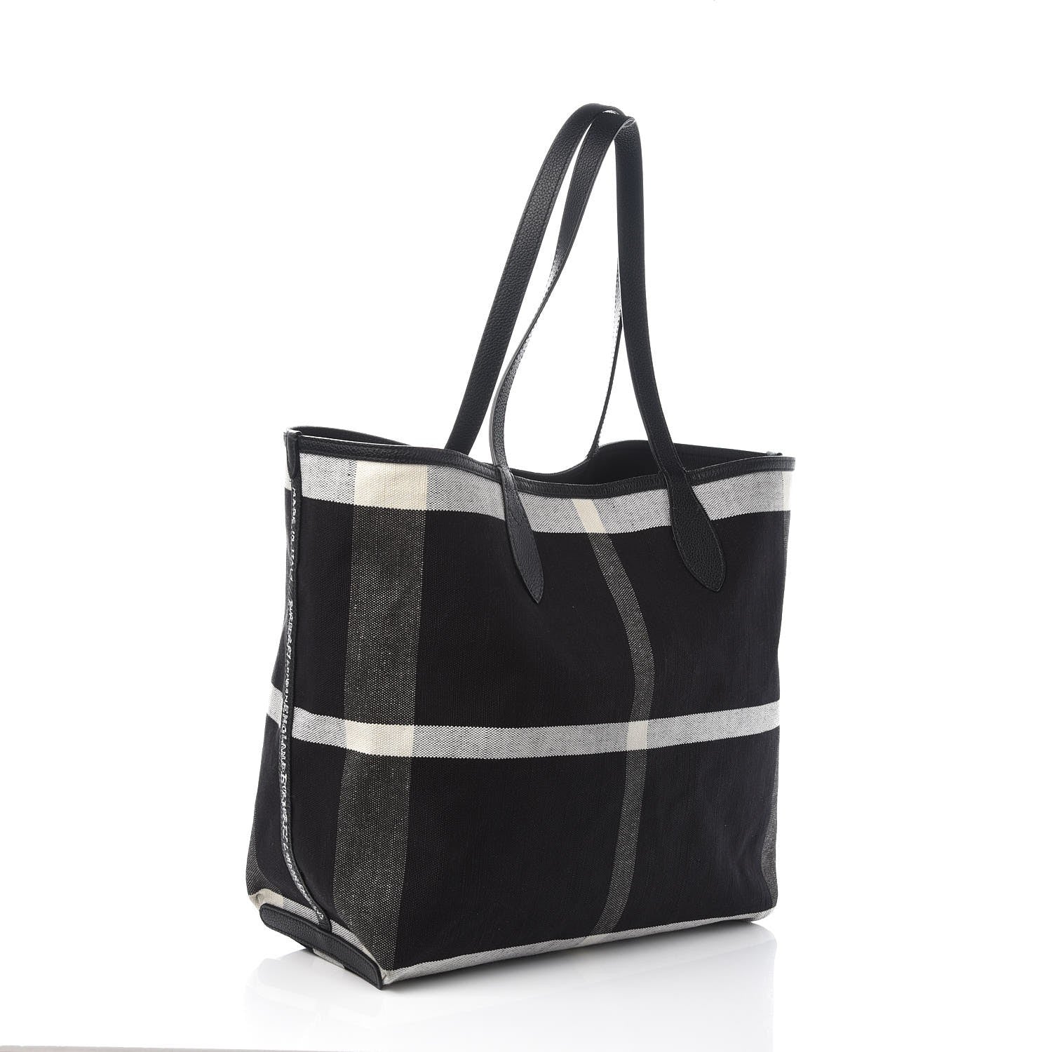 Burberry Coated Canvas Mega Check Sketchbook Medium Reversible Doodle Tote Black 7 of 10