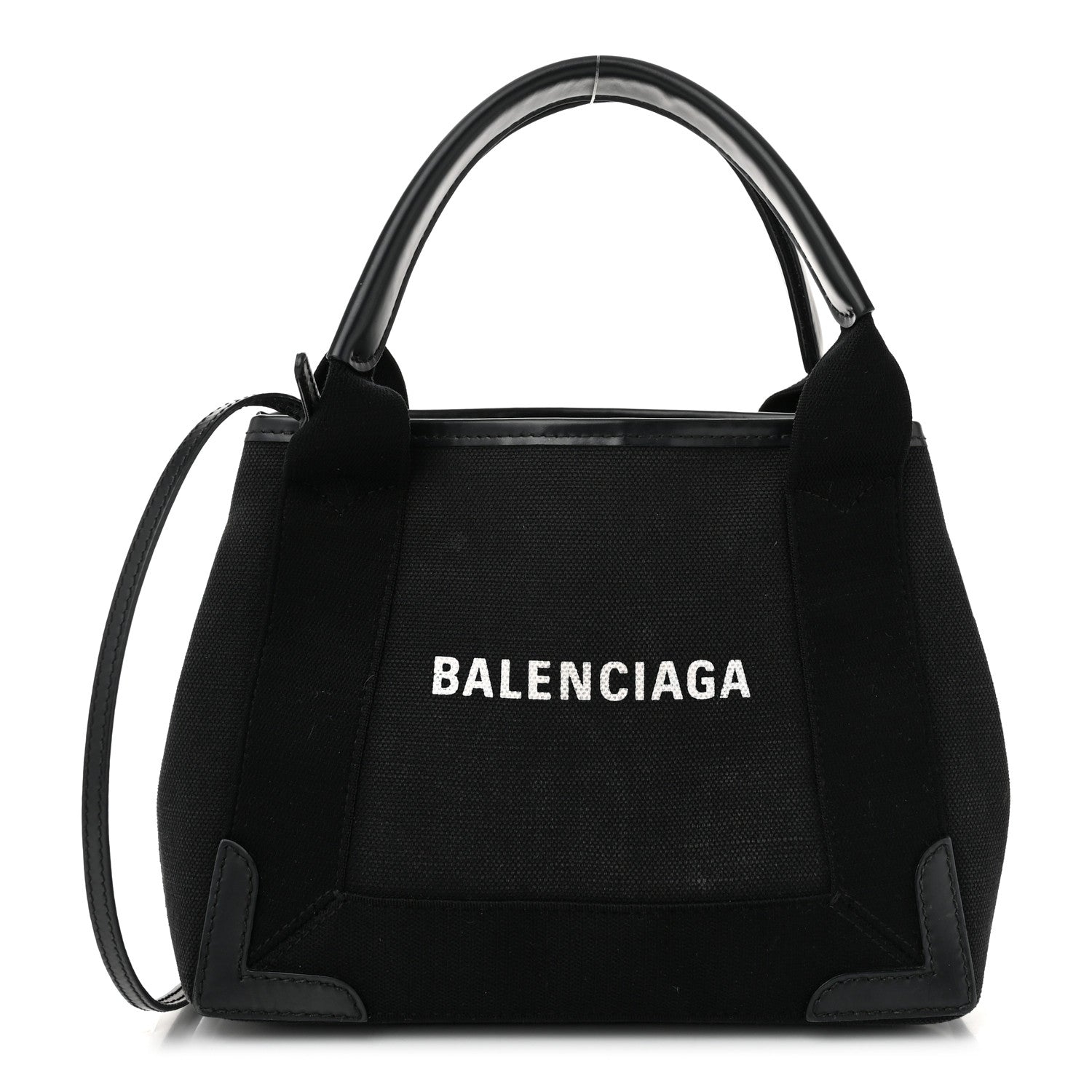 Balenciaga Cotton Canvas Calfskin Navy Cabas XS Black 1 of 11