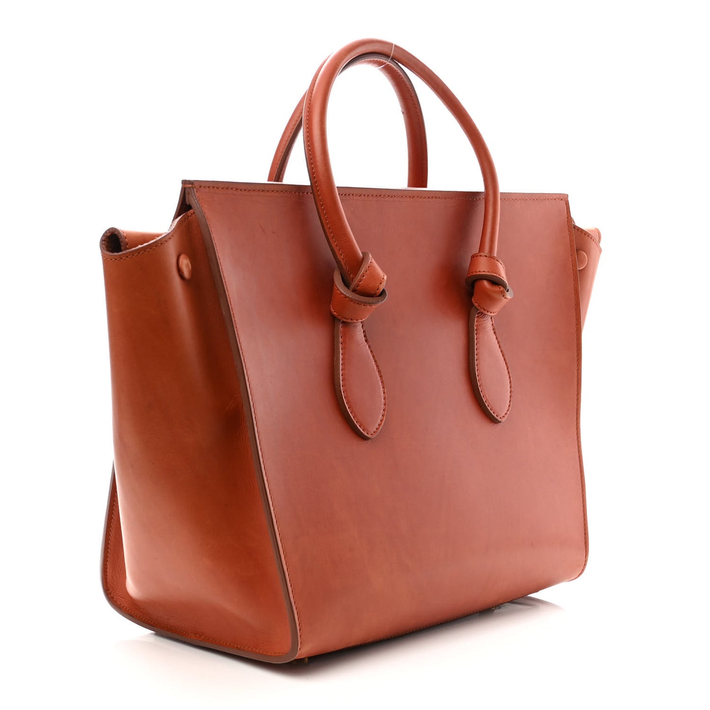 Natural Calfskin Small Tie Knot Tote Tan