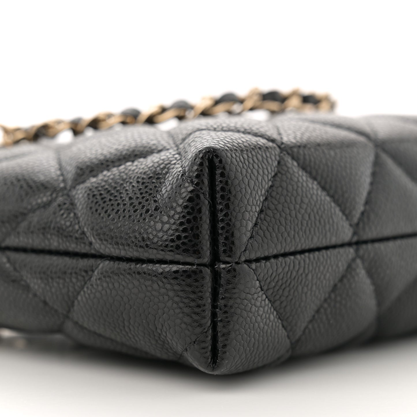 Caviar Quilted Classic Clutch Tote With Chain Black