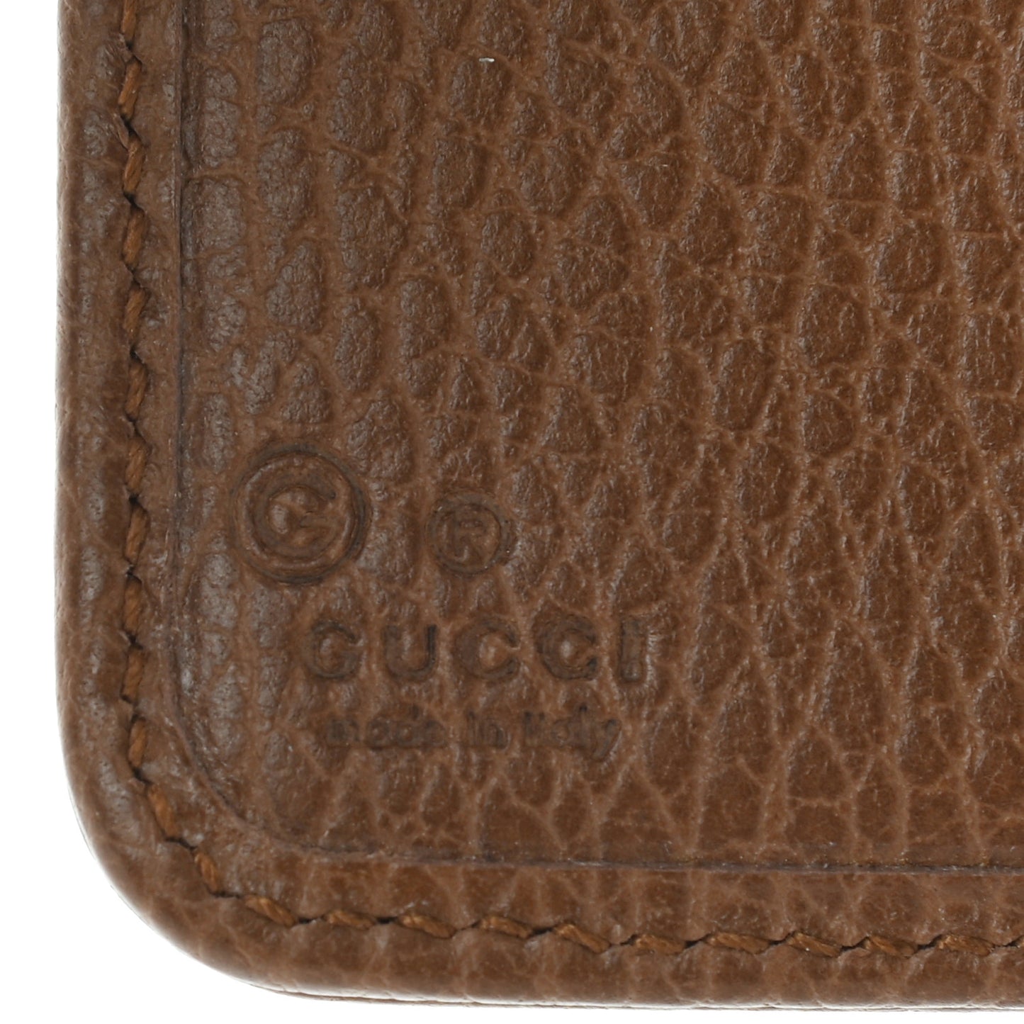 Monogram Dollar Calfskin Zip Around French Wallet Beige Ebony Tabacco