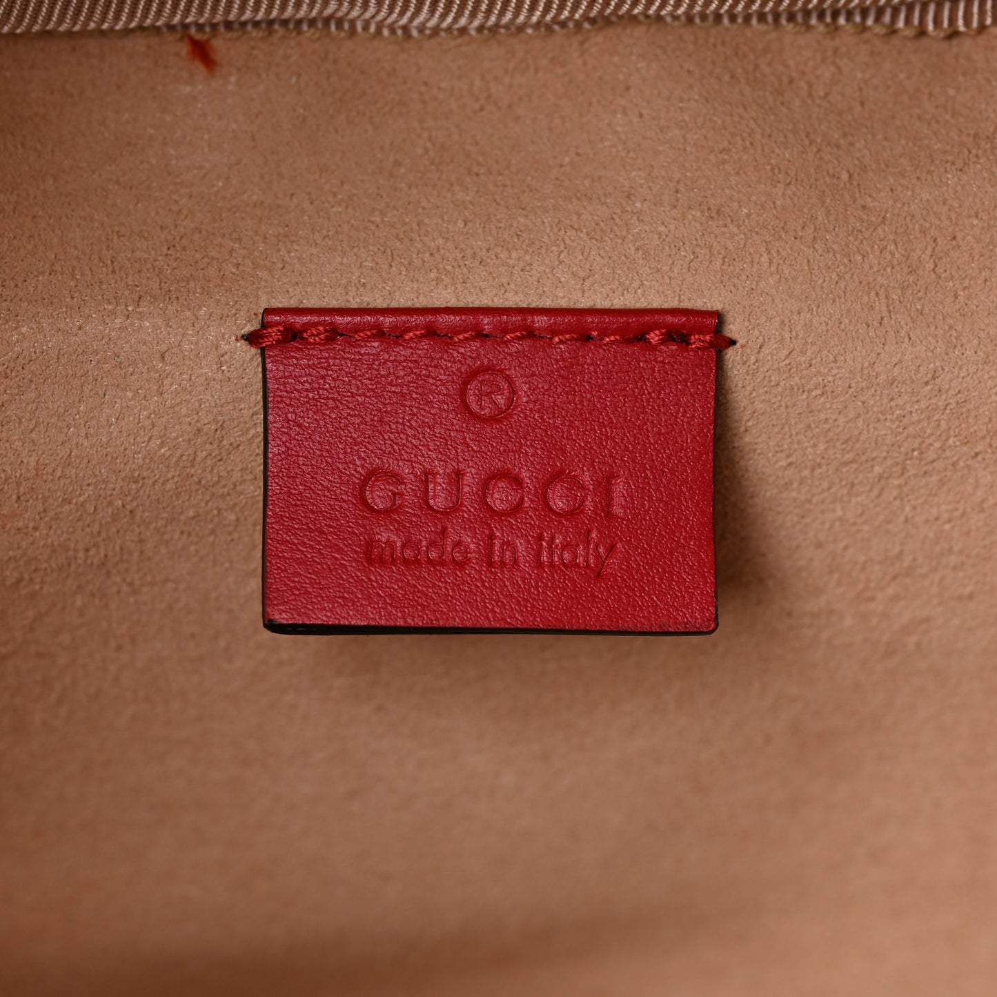 Calfskin Matelasse Mini GG Marmont Round Backpack Hibiscus Red