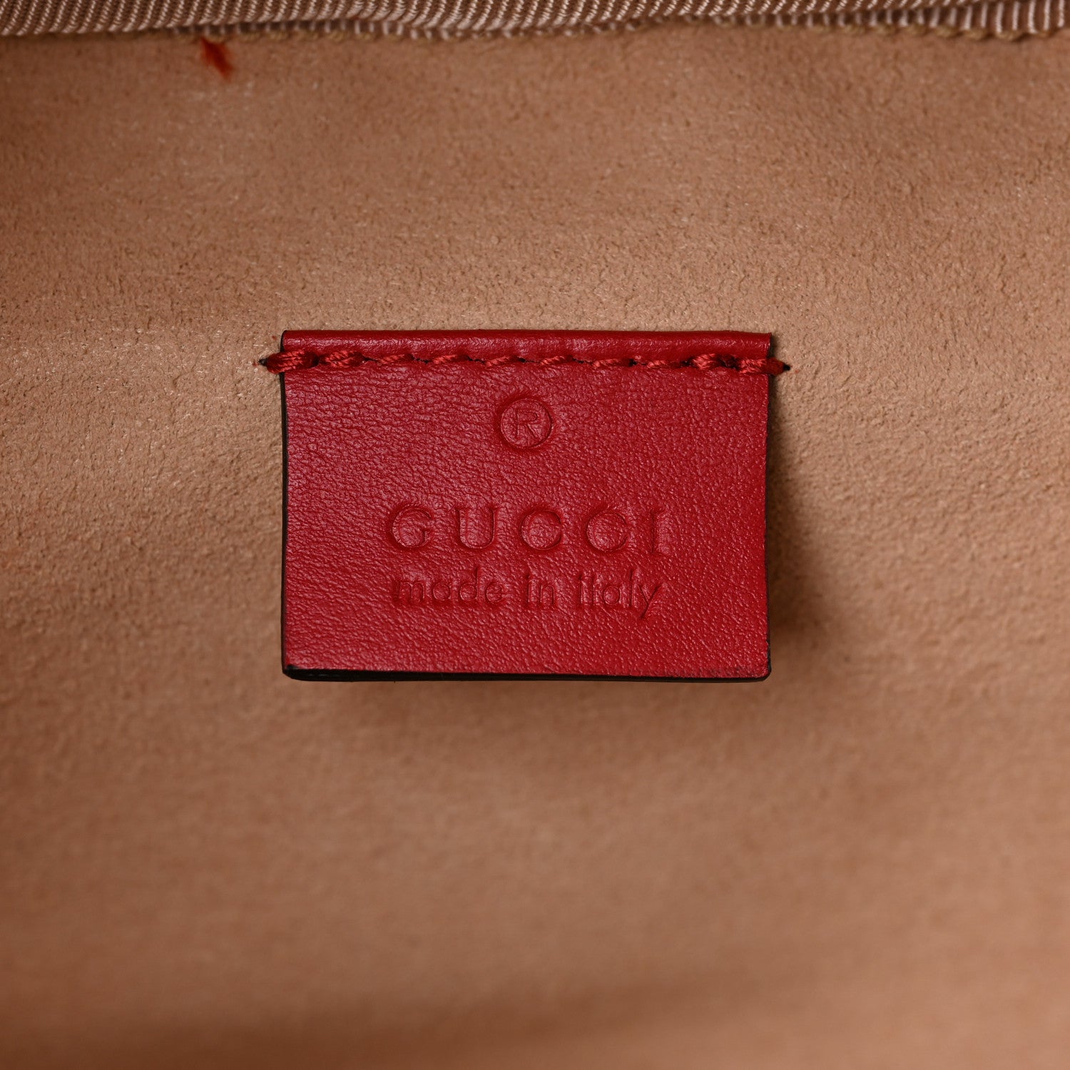 Gucci Calfskin Matelasse Mini GG Marmont Round Backpack Hibiscus Red 6 of 9
