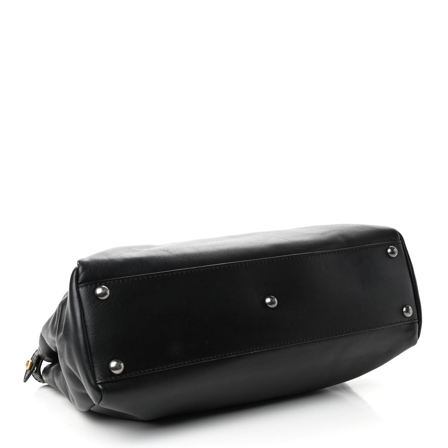 Calfskin Calf Hair Leopard Print Medium Peekaboo Iconic Satchel Black