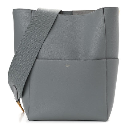 Celine Soft Grained Calfskin Sangle Bucket Bag Storm 1 of 14