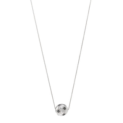 Roberto Coin 18K White Gold Black Diamond Soccer Ball Pendant Necklace 1 of 4
