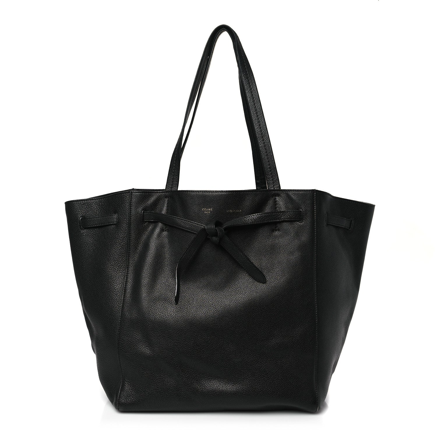 Celine Soft Grained Calfskin Small Belt Cabas Phantom Black 1 of 12