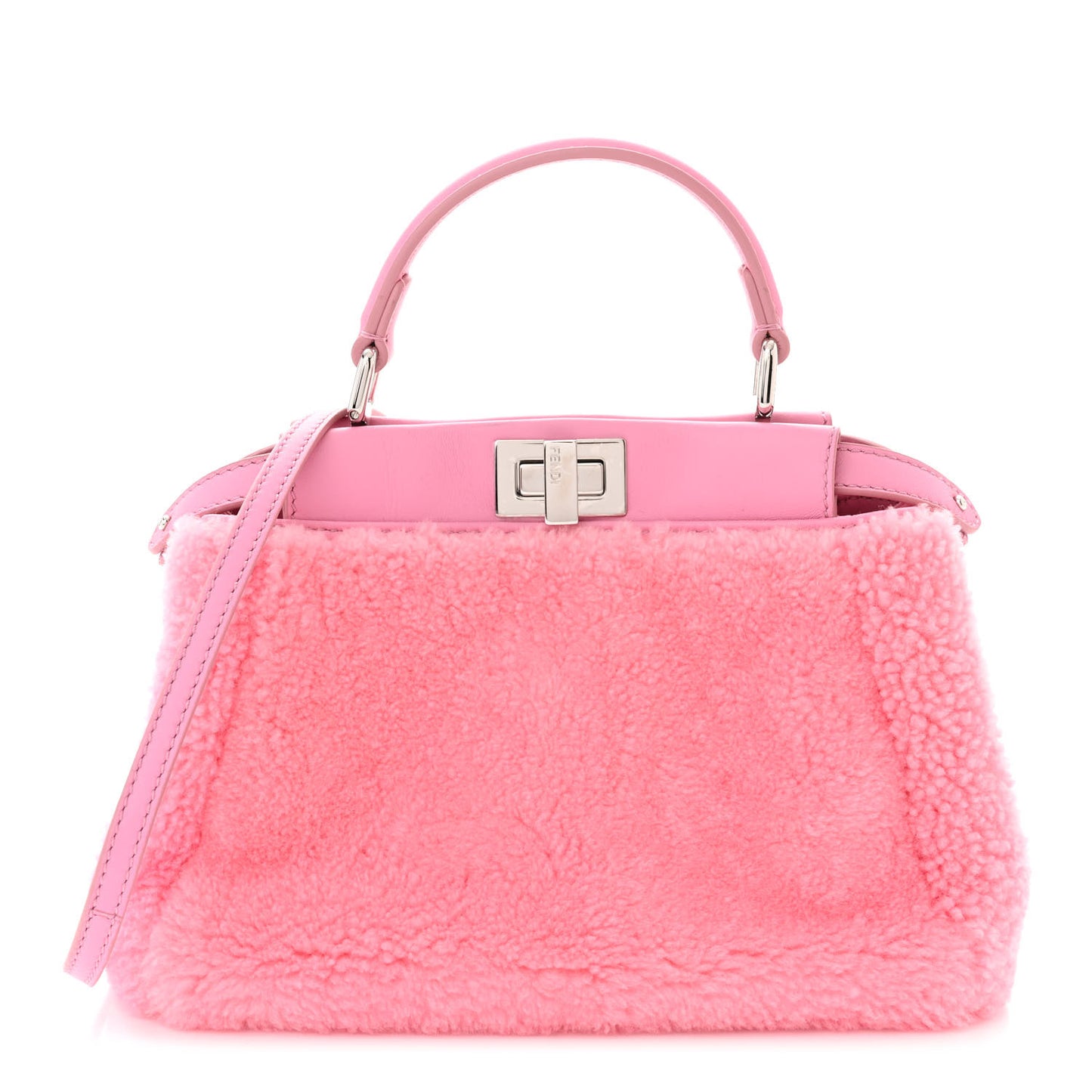 Shearling Nappa Mini Peekaboo Iconic Satchel Lollypop
