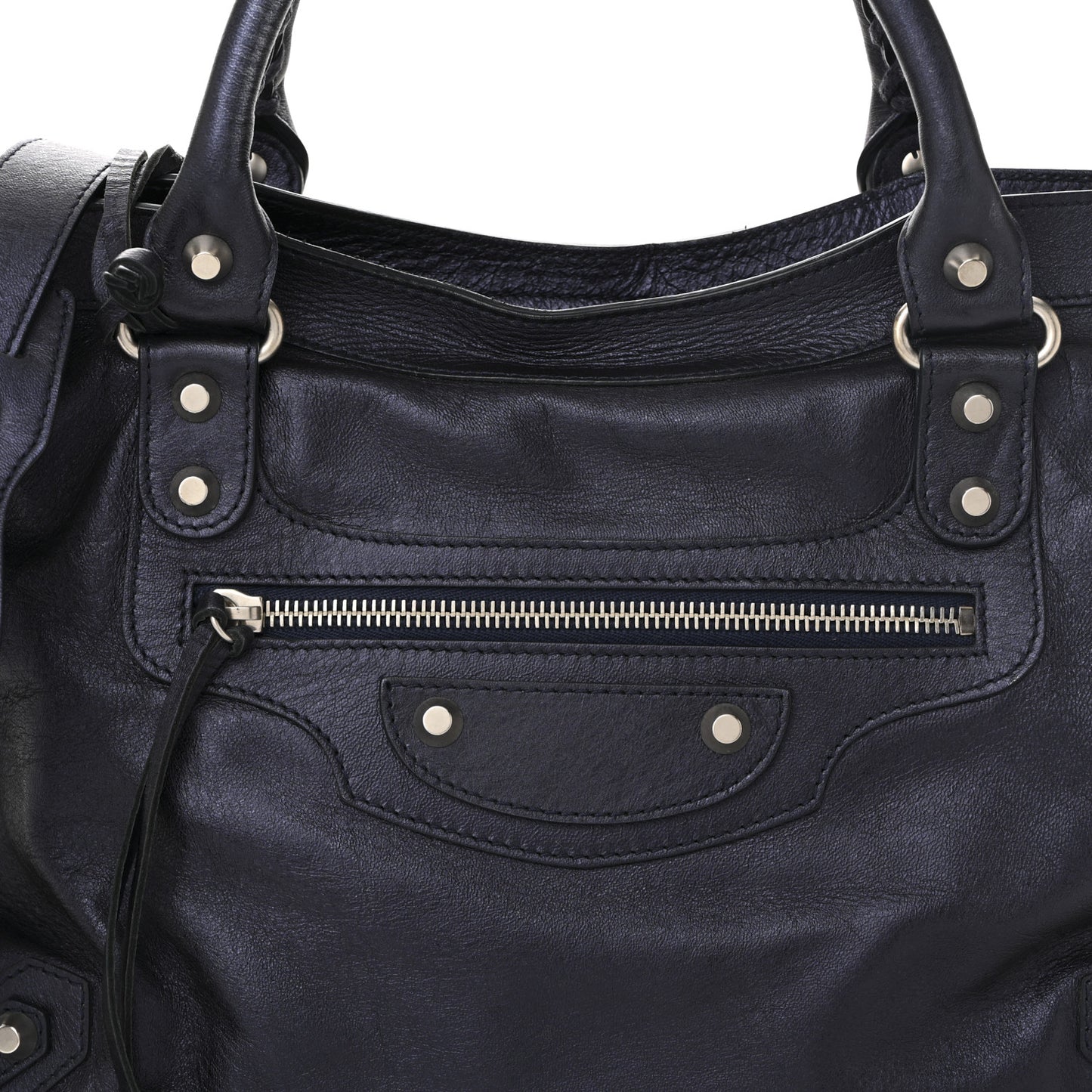 Metallic Agneau Classic Silver Hardware City Maree