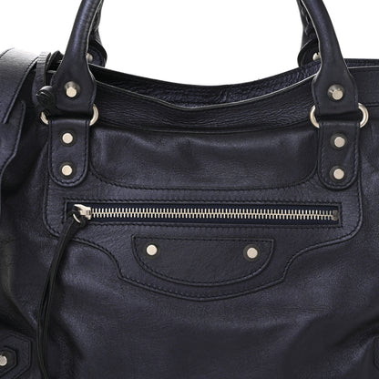 Balenciaga Metallic Agneau Classic Silver Hardware City Maree 9 of 12