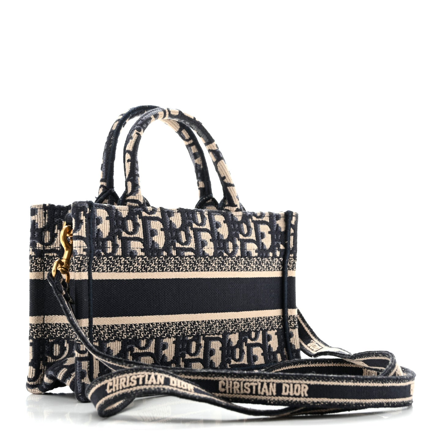 Oblique Mini Book Tote With Strap Blue Multicolor