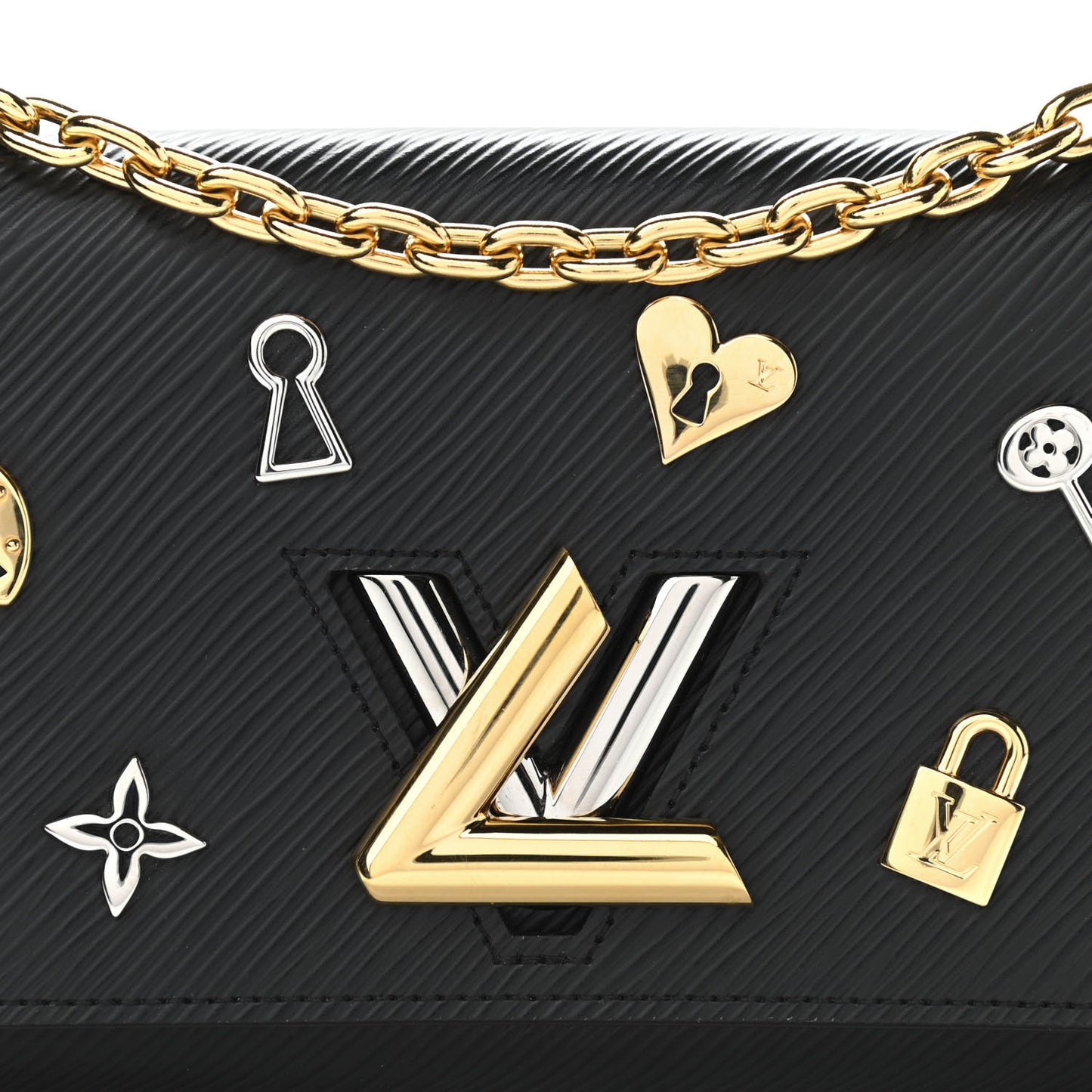 Epi Love Lock Twist Chain Wallet Black