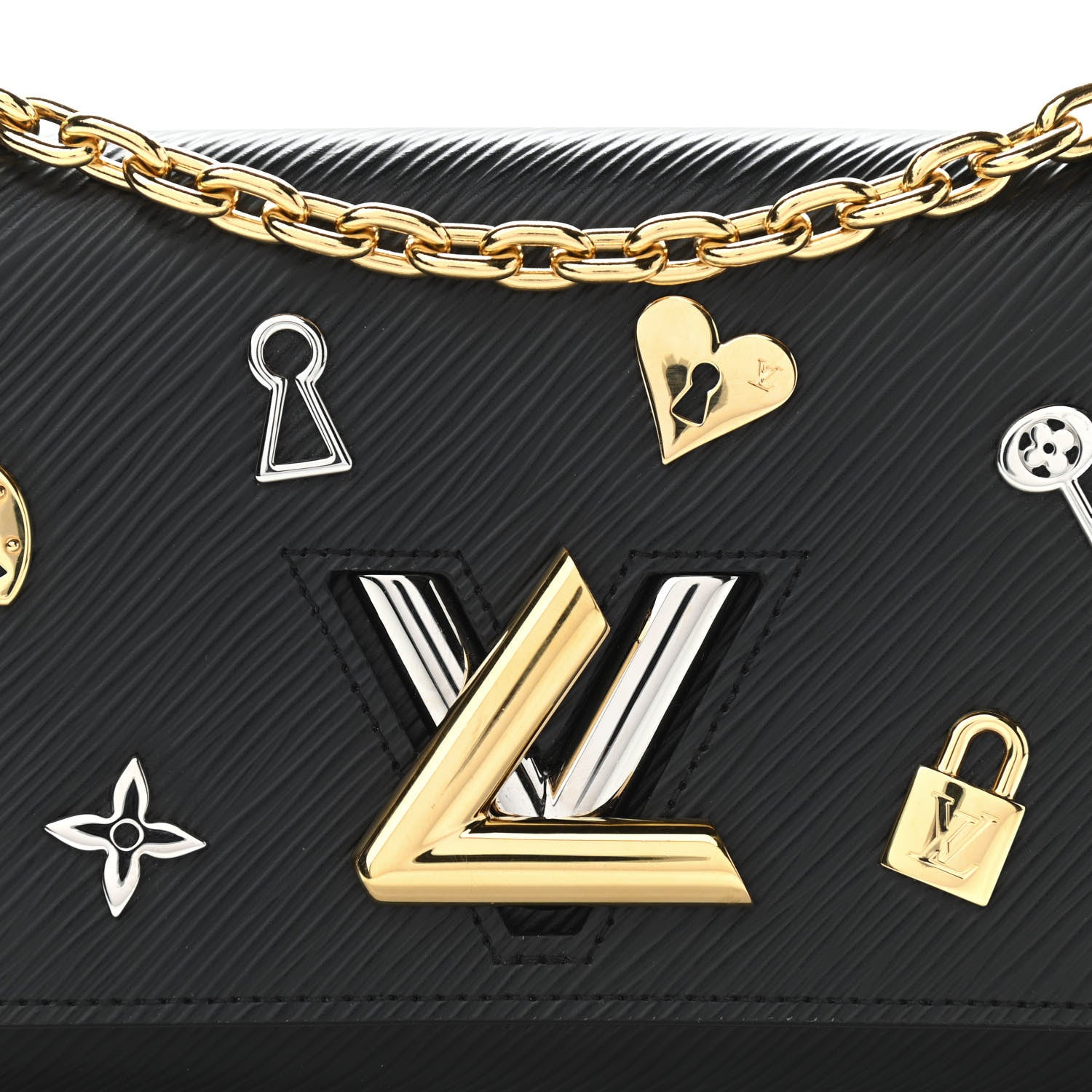 Louis Vuitton Epi Love Lock Twist Chain Wallet Black 8 of 10