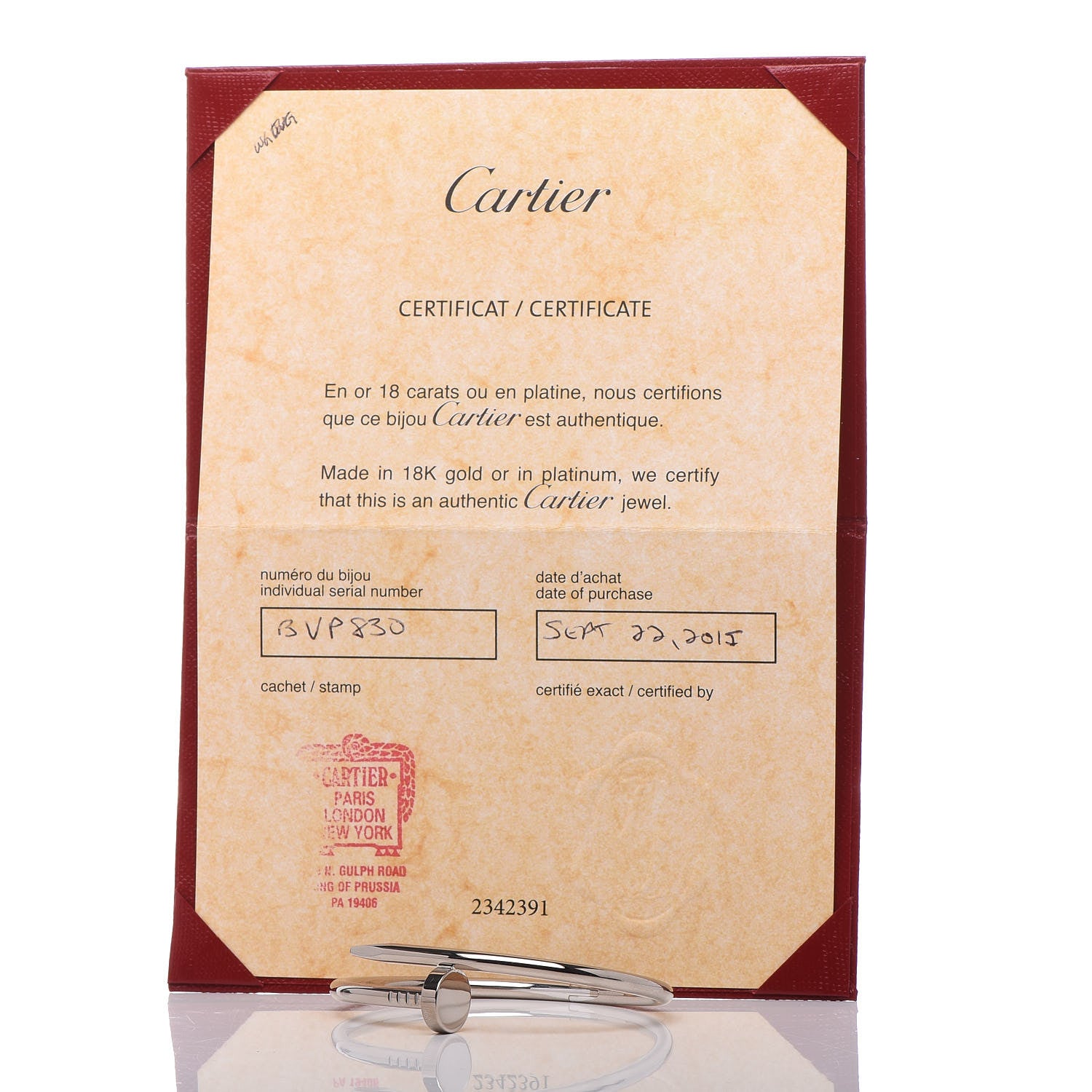 Cartier 18K White Gold Juste Un Clou Bracelet 16 5 of 5