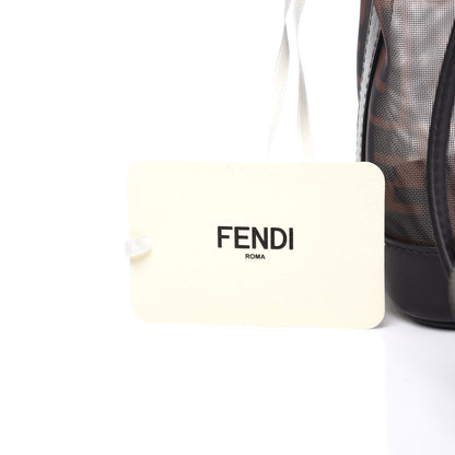 Fendi Mesh Vitello Grace F is FF 1974 Mini Mon Tresor Bucket Bag Marrone Black Ebano 11 of 12