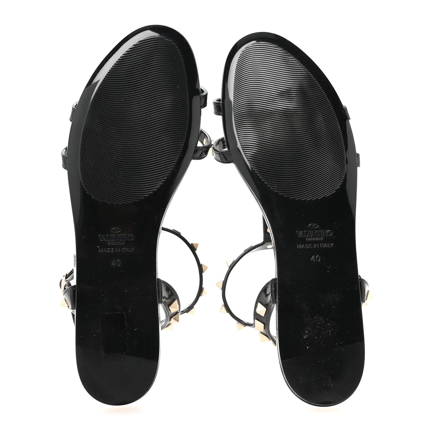 Valentino Garavani PVC Jelly Rockstud Caged Sandals 40 Black 6 of 8