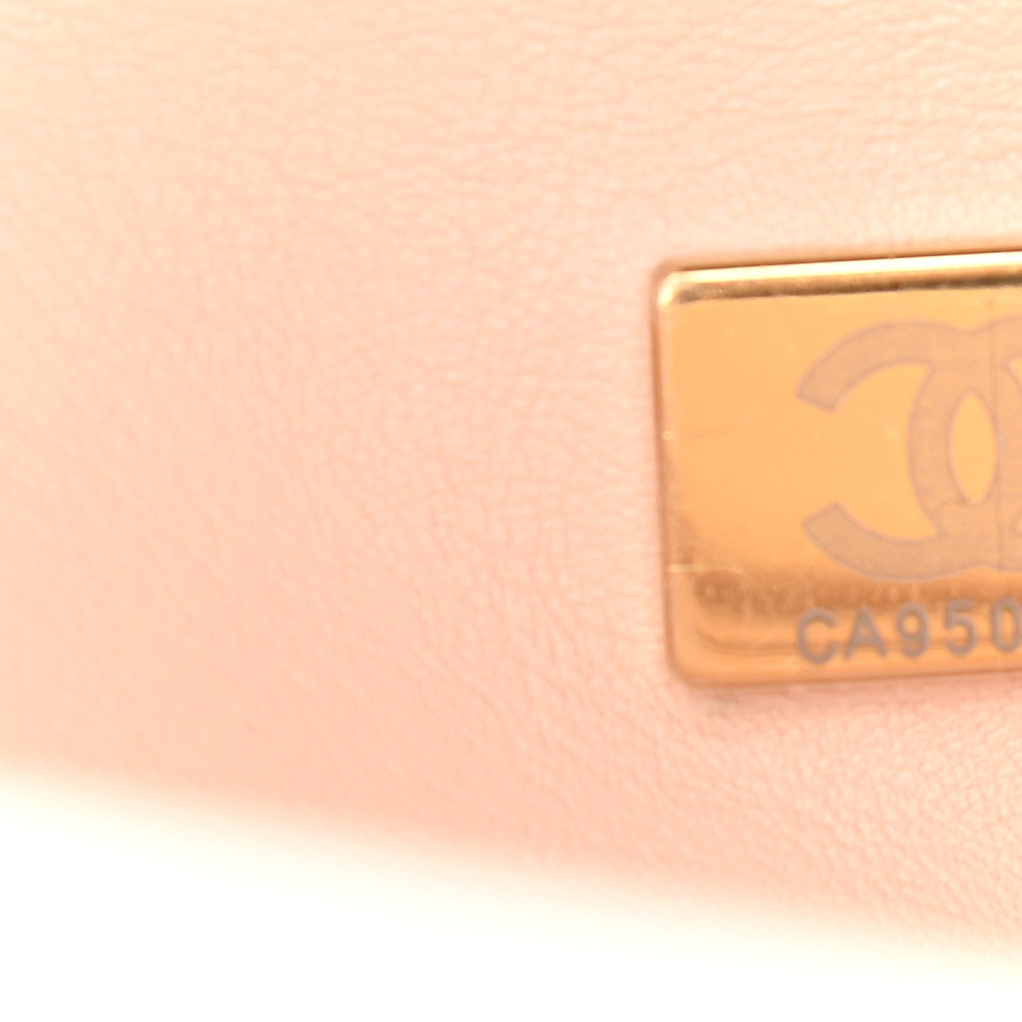 Lambskin Quilted Mini Rectangular Pearl Crush Flap Light Beige