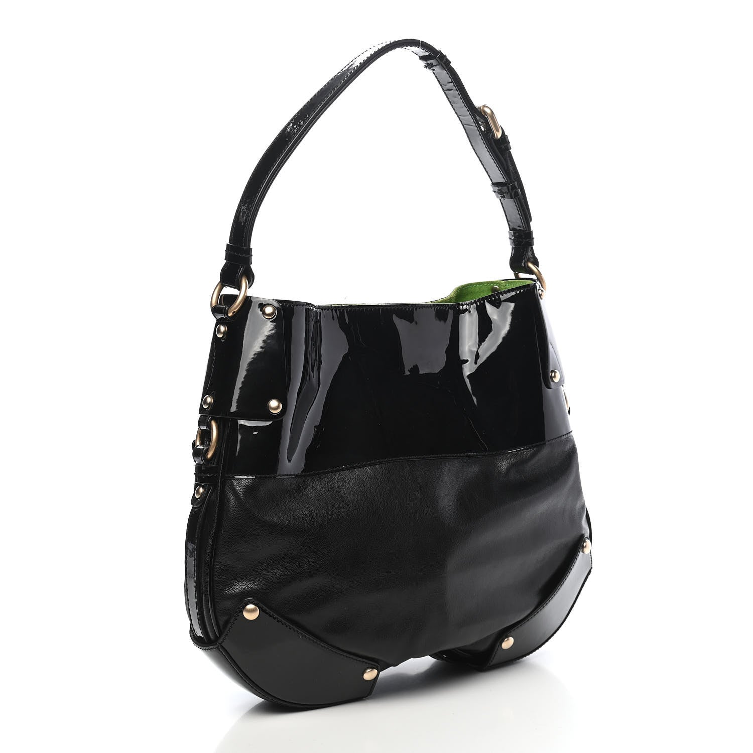 Versace Patent Studded Hobo Black 2 of 8