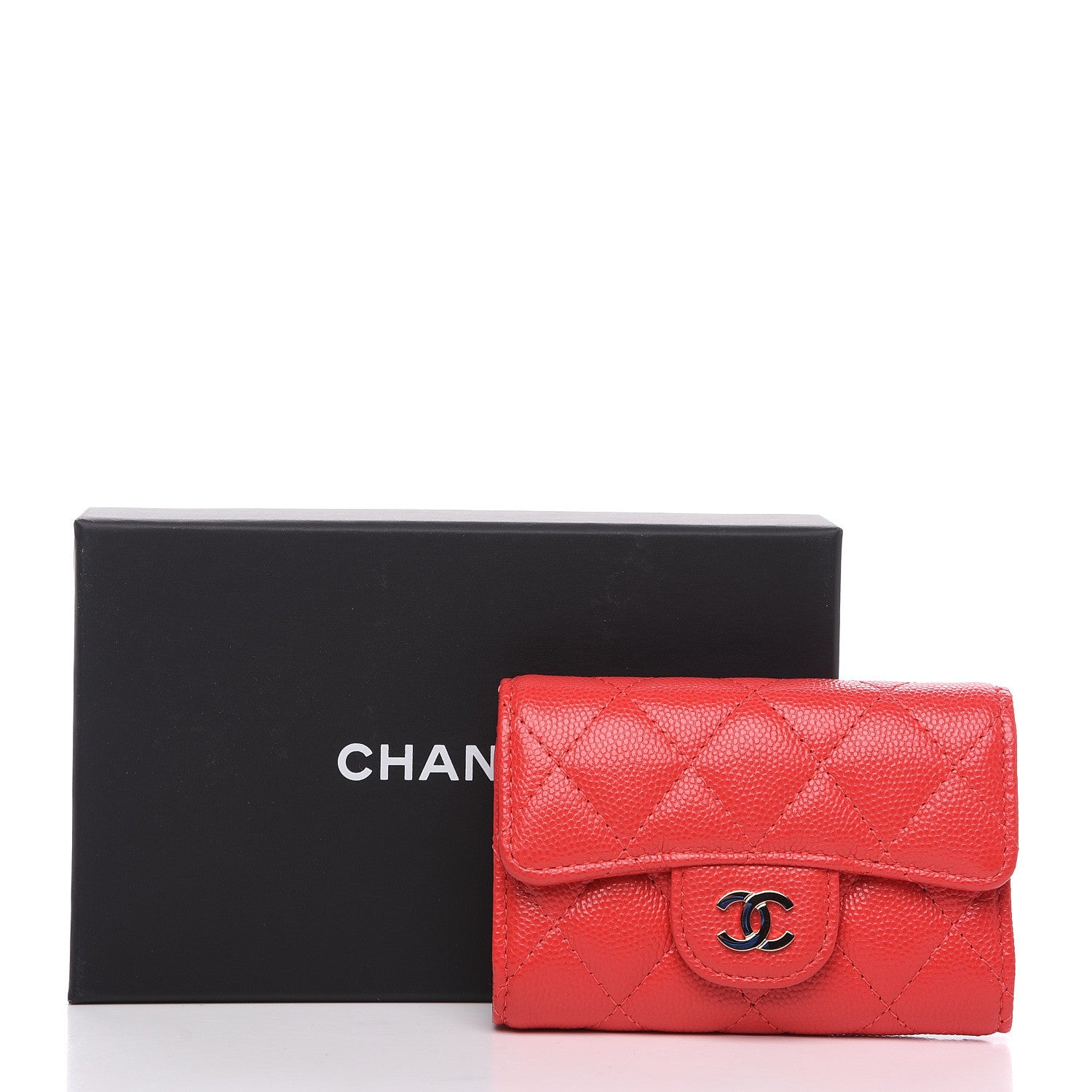 Chanel Caviar Quilted Classic 4 Key Holder Wallet Red 8 of 8