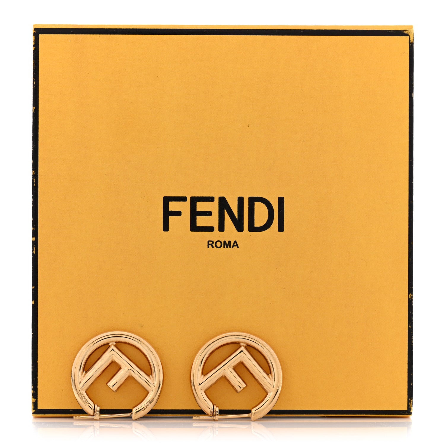 Fendi Metal FF Hoop Earrings Gold 6 of 6