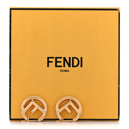 Fendi Metal FF Hoop Earrings Gold 6 of 6
