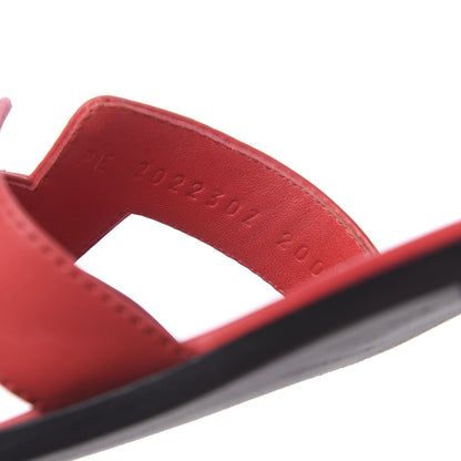 Hermes Calfskin Oran Sandals 37.5 Rose Cotinga 9 of 10