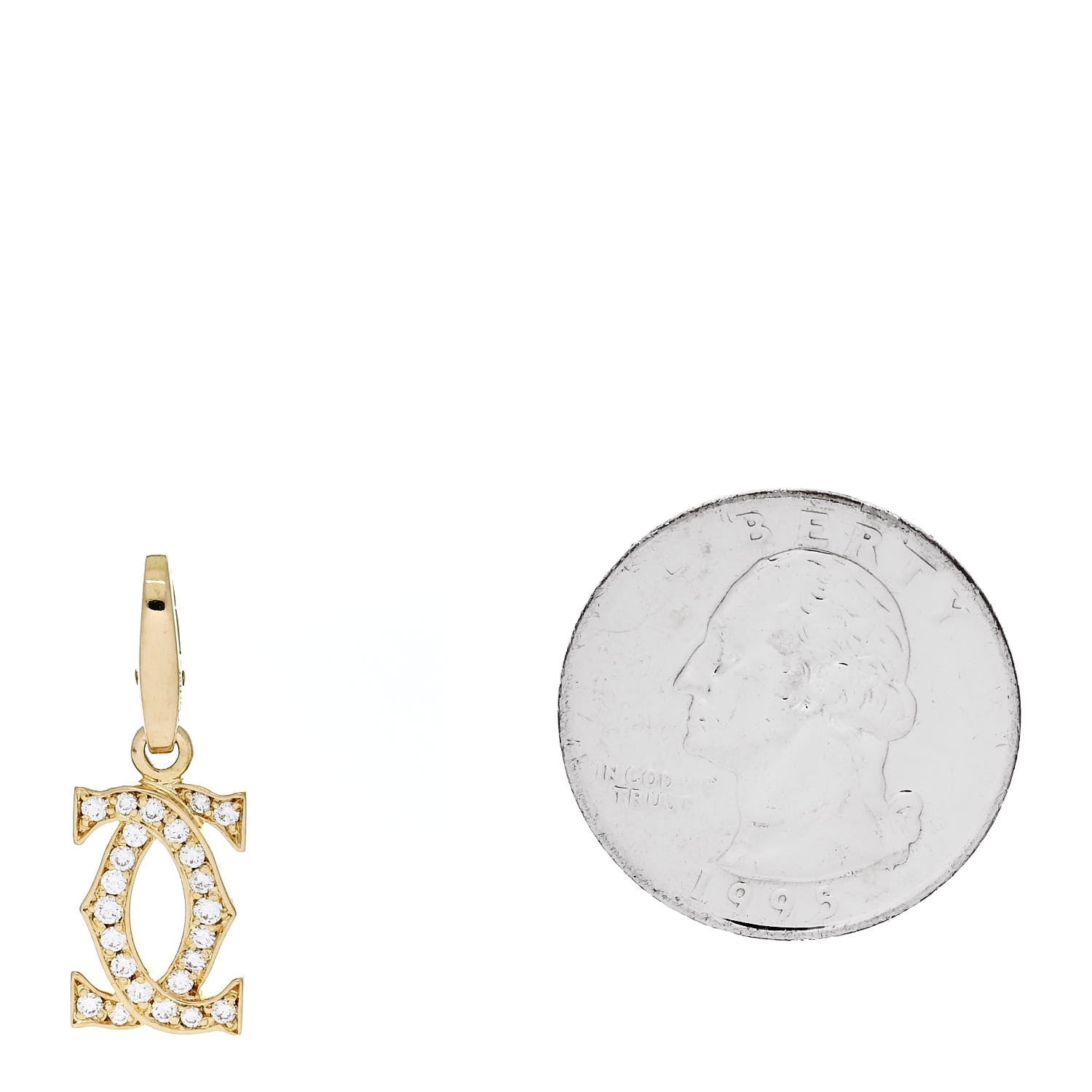 Cartier 18K Yellow Gold Diamond Logo Charm 2 of 6