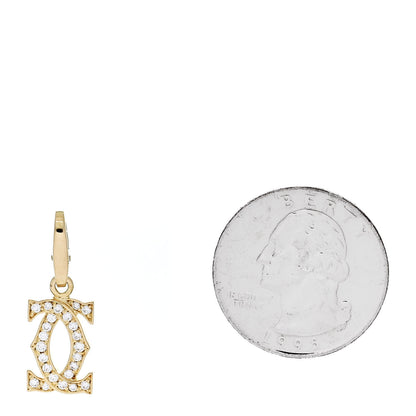 Cartier 18K Yellow Gold Diamond Logo Charm 2 of 6